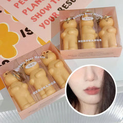 HERORANGE 3 Pcs Keychain Style Long Lasting Cute Bear Matte Lip Gloss HERORANGE