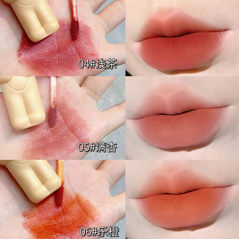HERORANGE 3 Pcs Keychain Style Long Lasting Cute Bear Matte Lip Gloss HERORANGE