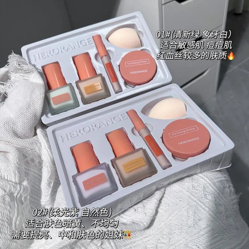 HERORANGE Pack of 4 Isolation Cream Liquid Foundation Concealer Loose HERORANGE