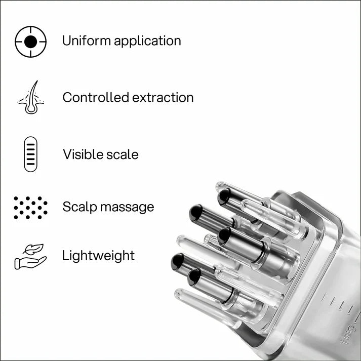 Transparent Hair Oil Applicator & Scalp Massager Cosmia.pk