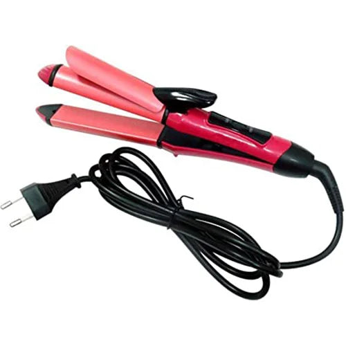Kemei 2 in 1 Hair Straightener and Curling Iron Clipper Wand Kemei
