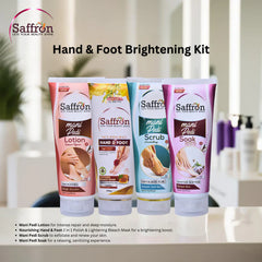 Saffron Hand & Foot Brightening Kit - 4-Step Mani Pedi Care Saffron