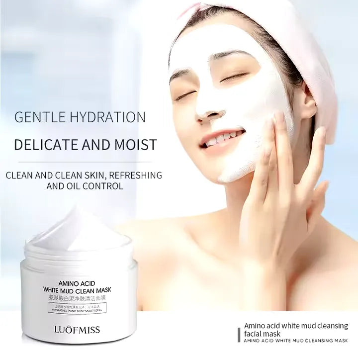 LUOFMISS Amino Acid White Mud Clean Faical Mask -120g LUOFMISS