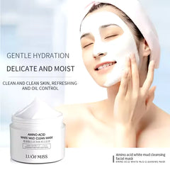 LUOFMISS Amino Acid White Mud Clean Faical Mask -120g LUOFMISS