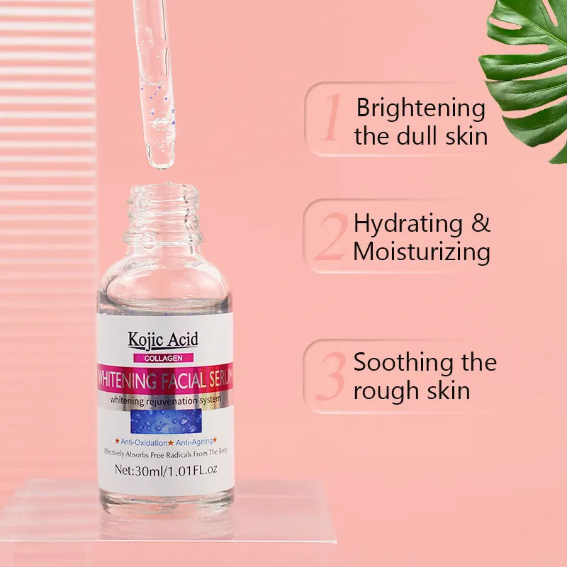 Guanjing Kojic Acid & Collagen Whitening Serum – Brighten, Hydrate & Restore Glow - 30ml Guanjing