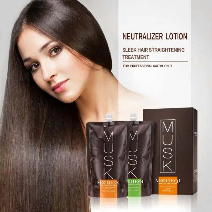 MOCHEQI Musk professional hair straightening cream and neutralizer MOCHEQI