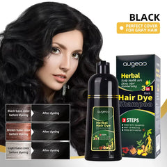 AUGEAS 3-in-1 Herbal Hair Black Color Shampoo – 500ml Augeas