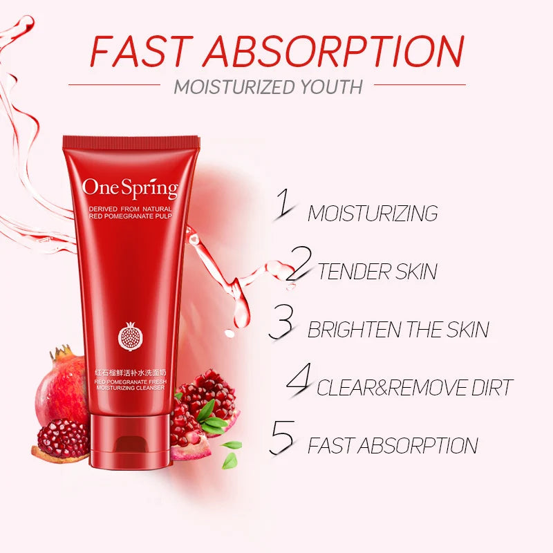 ONE SPRING Red Pomegranate Fresh Moisturizing Cleanser – 100g One spring