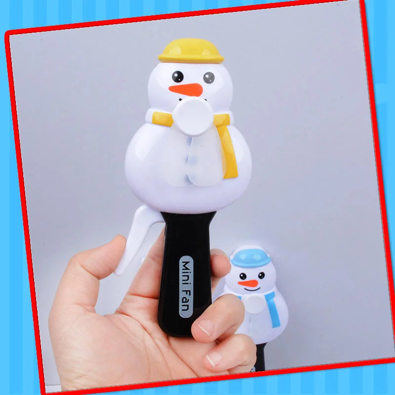 Mini Plastic Cartoon Christmas Snowman Fan Toy Cosmia.pk