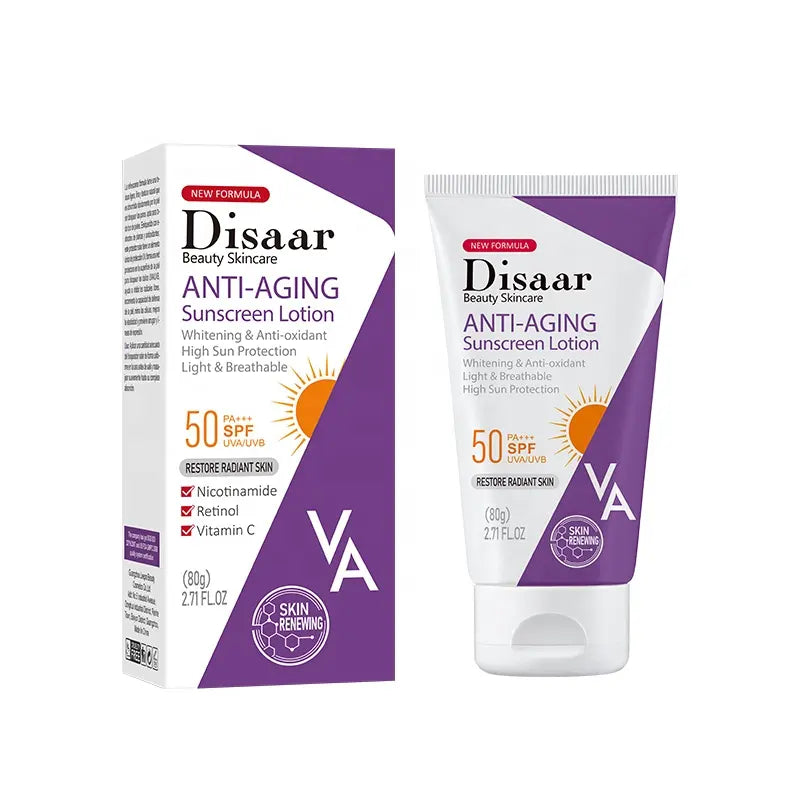 Disaar Anti-Aging Sunscreen Lotion SPF 50 UV Protection – 80g DISAAR