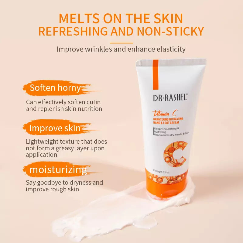 Dr. Rashel Vitamin C Brightening & Hydrating Hand & Foot Cream – 100g DR.Rashel