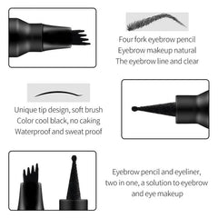 MISS ROSE Double Head 4 Fork Eyebrow Pencil 2 in 1 Black Miss Rose