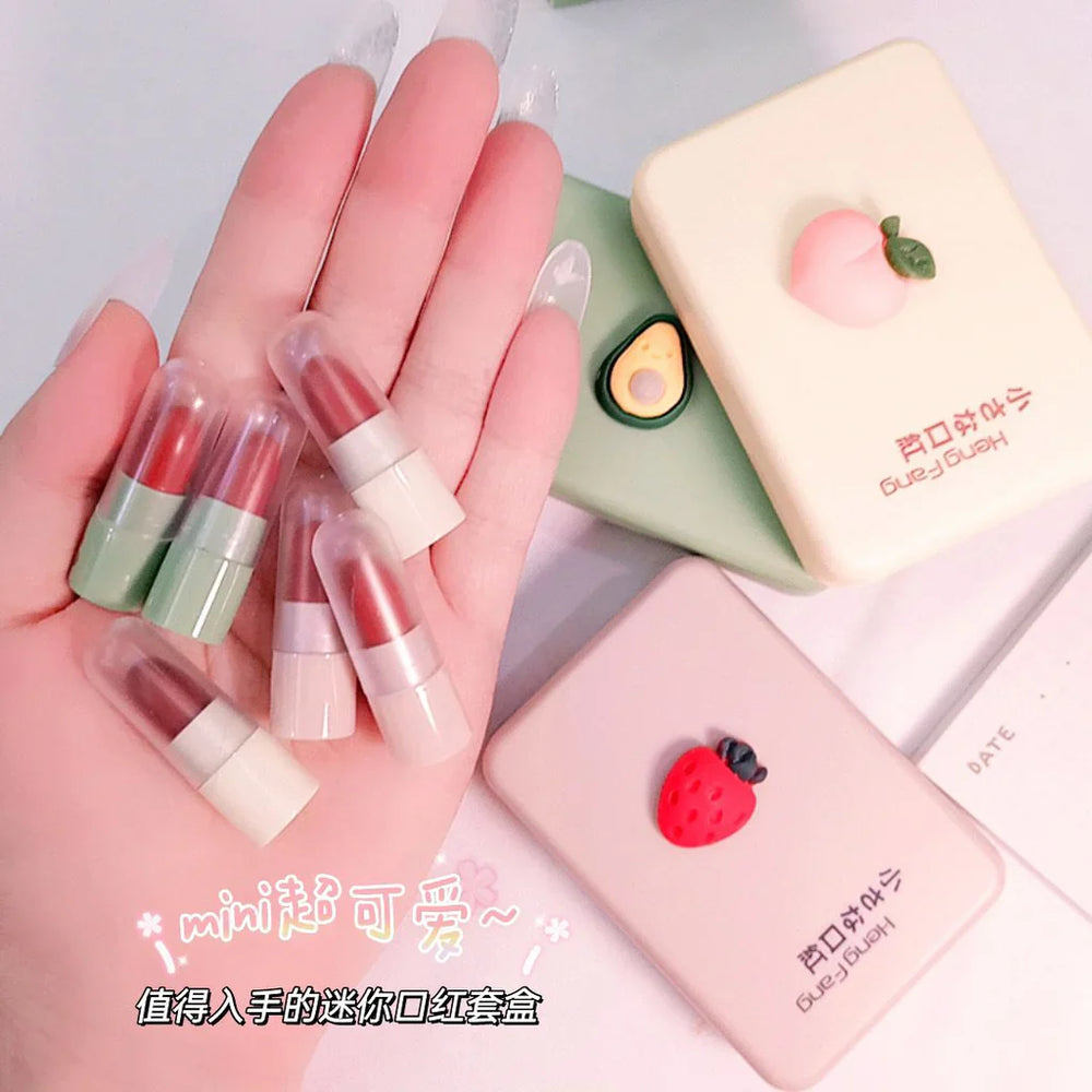 HengFang 5Pcs Long Lasting Moiturizing Matte Mini Lipistick Set Heng Fang