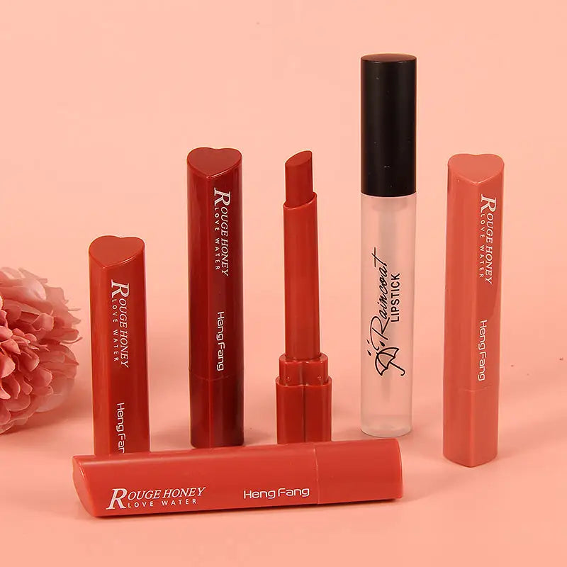 HengFang Moisturizing 8 Color Heart Shape Lipsticks Heng Fang