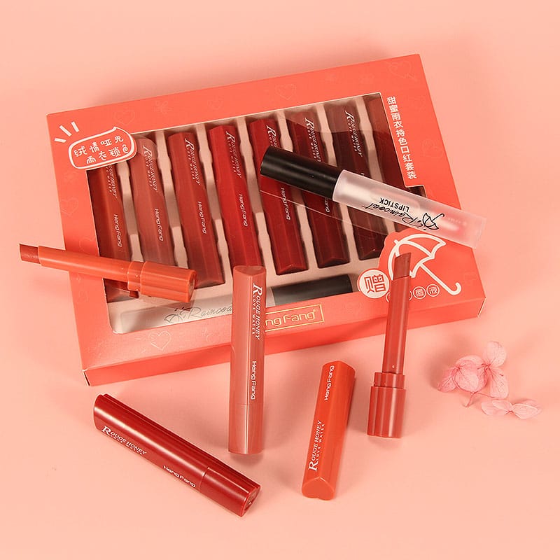 HengFang Moisturizing 8 Color Heart Shape Lipsticks Heng Fang
