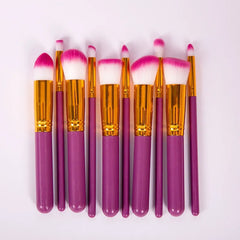 10Pcs Makeup Brush Set Soft Nylon Hair Vegan Cosmia.pk
