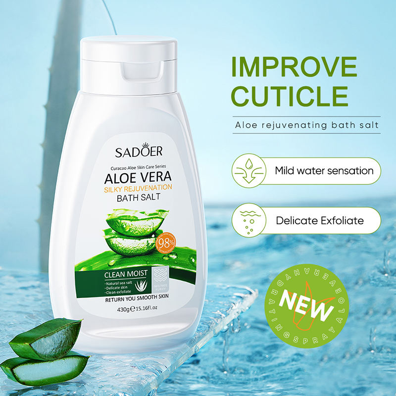 Sadoer Aloe Vera Bath Salt Deep Cleaning Gentle Exfoliator - 430g Sadoer