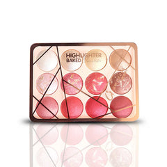 Glamorous Face 12 Color Highlighter & Blush On Palette Glamorous Face