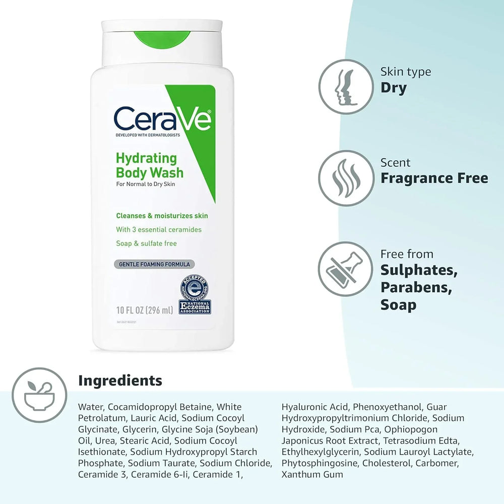 CeraVe Hydrating Body Wash- 296ml CeraVe
