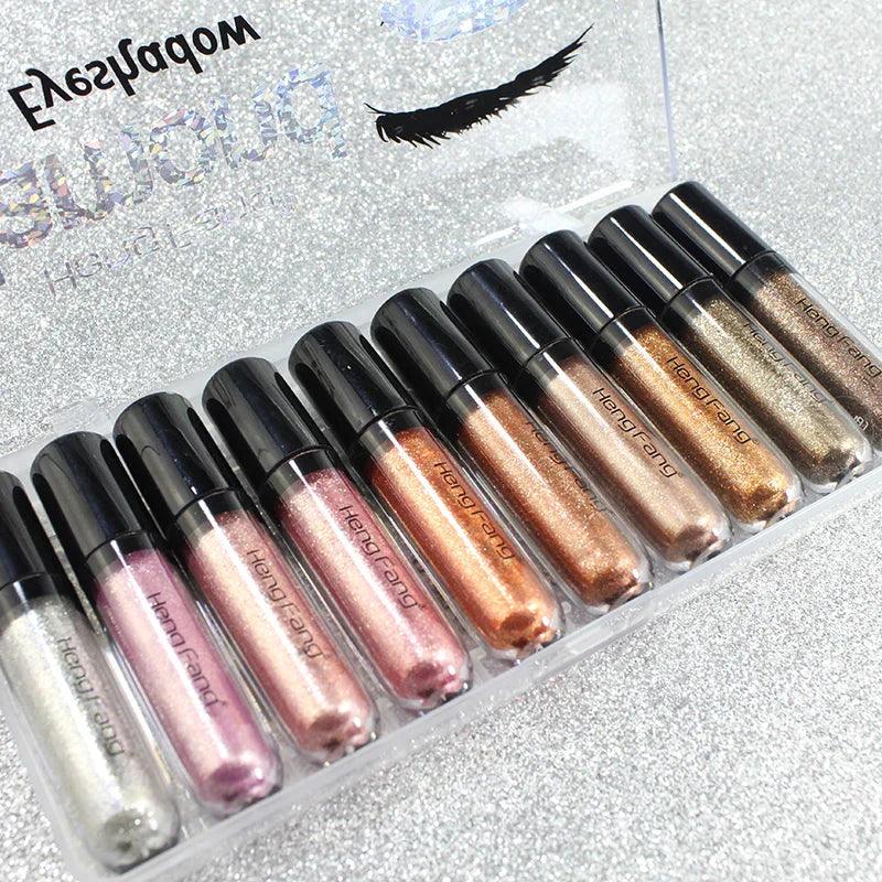 Heng Fang Diamond Glitter Liquid Eyeshadow - 10Pcs Heng Fang