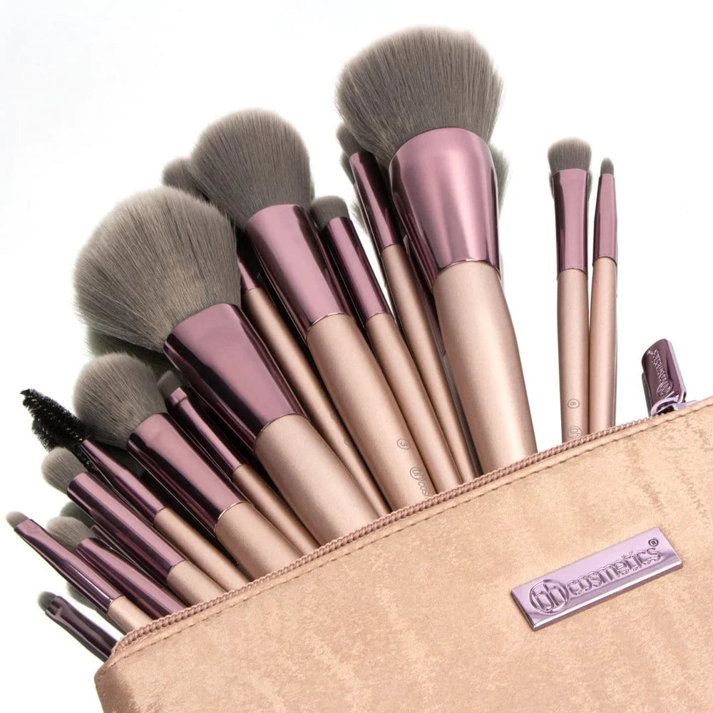 BH Cosmetics Lavish Brush Set With Cosmetic Bag - 15 Pcs BH Cosmetics