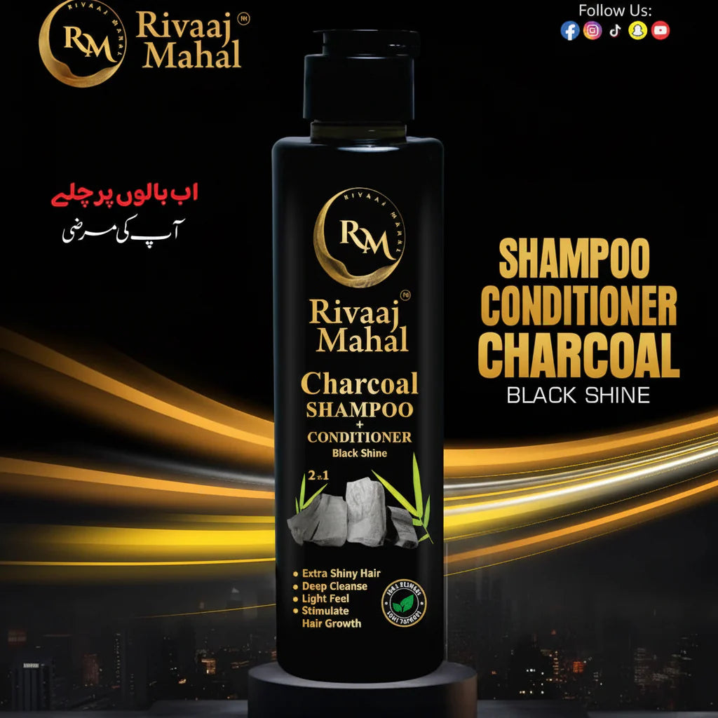 Rivaaj Mahal Charcoal Shampoo + Conditioner - 200ml Rivaaj Mahal