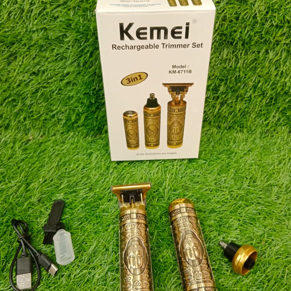 Kemei 3in1 Shaving Machine Rechargeable Trimmer Set Kemei