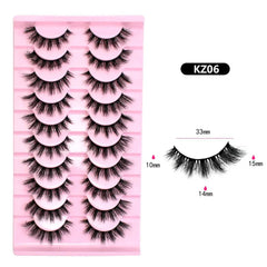 10 Pairs Mink Eyelashes KZ06 Cosmia.pk