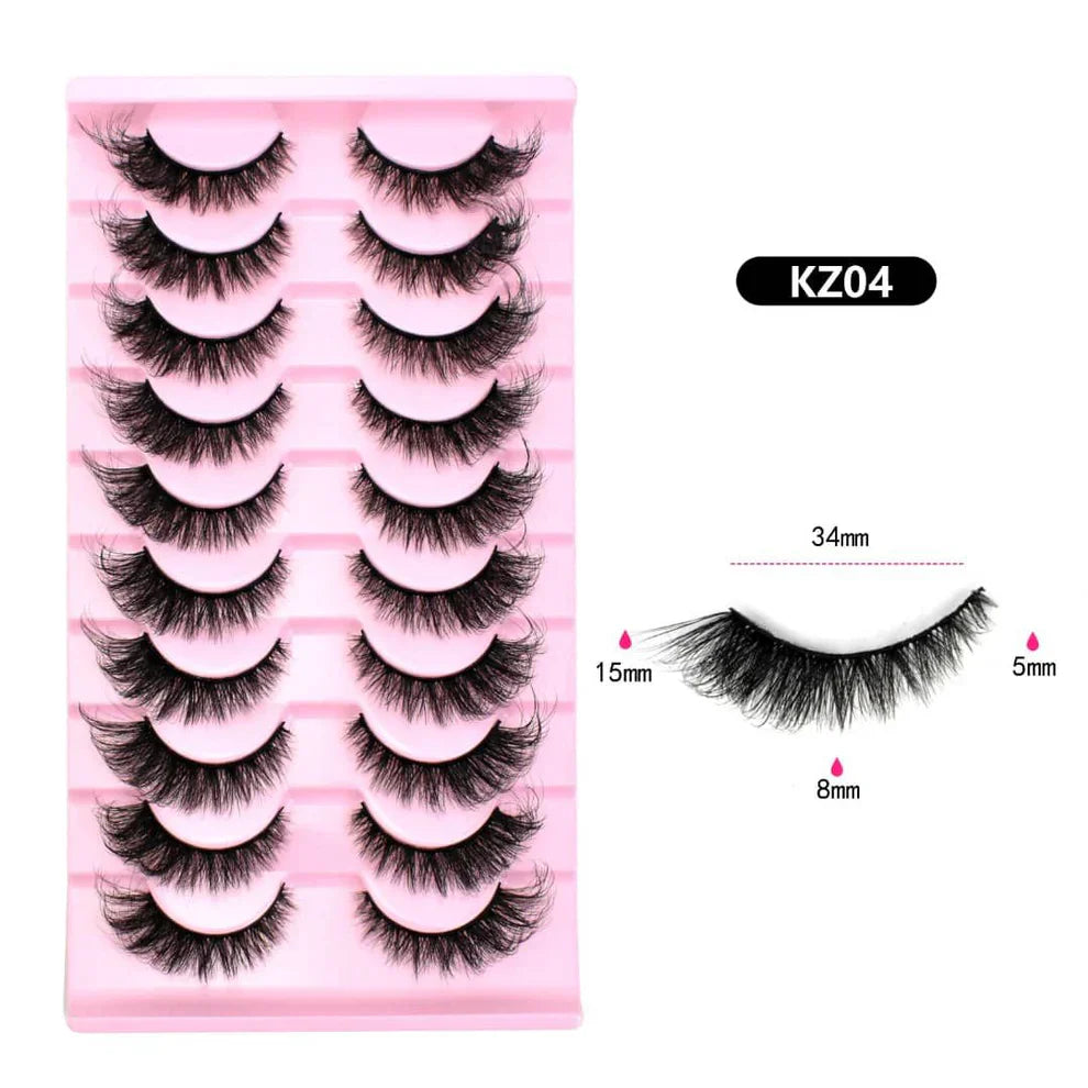 10 Pairs Mink Eyelashes KZ04 Cosmia.pk
