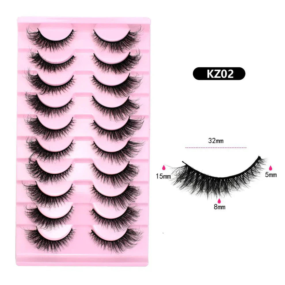 10 Pairs Mink Eyelashes KZ02 Cosmia.pk