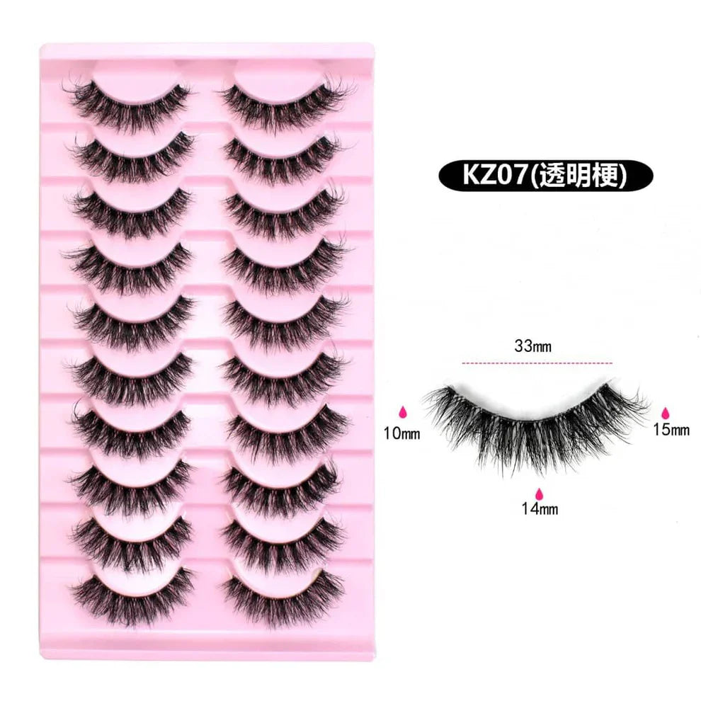 10 Pairs Mink Eyelashes KZ07 Cosmia.pk