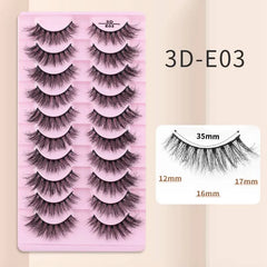 10 Pairs Mink Eyelashes 3D-E03 Cosmia.pk