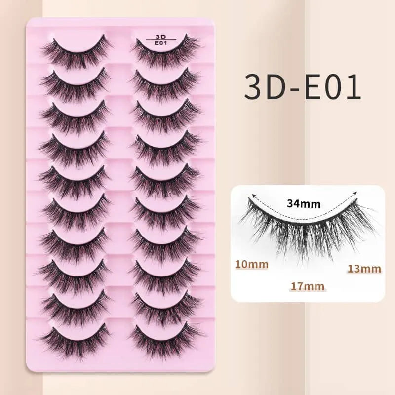 10 Pairs Mink Eyelashes 3D-E01 Cosmia.pk