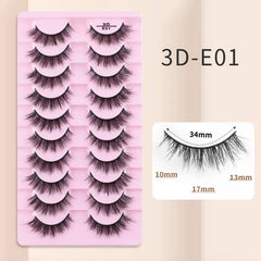 10 Pairs Mink Eyelashes 3D-E01 Cosmia.pk