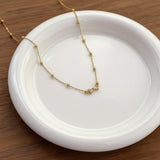 Stainless Steel Bow Zircon Necklace