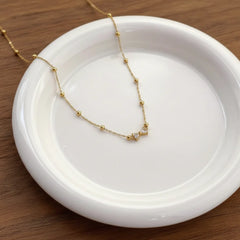 Stainless Steel Bow Zircon Necklace Cosmia