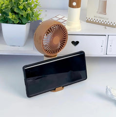 Rechargeable Portable Hand Fan - Mini USB Cooling Fan with Stand Cosmia.pk