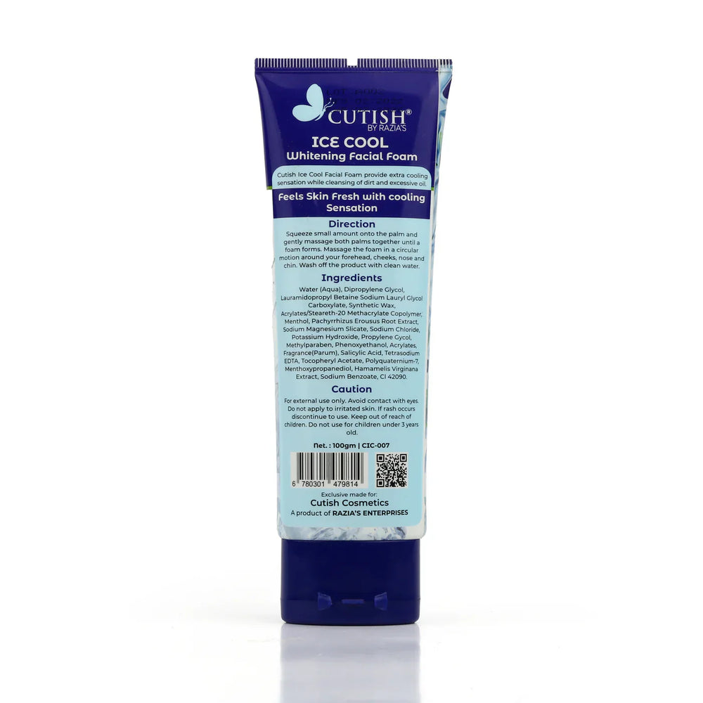 Cutish Ice coal Whitening Facial Foam - 100g Cutish