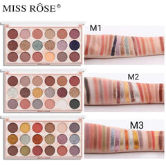 Miss Rose 12 Color Eyeshadow & 6 Color Glitter Palette Miss Rose