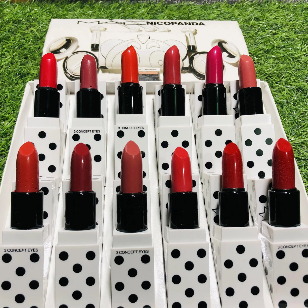 MAC 12 colour Nico Panda lipstick box Mac
