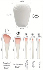 Cosmetic Brush Set with Mirror - 5-Piece Mini Cosmetic Brush Set Cosmia.pk