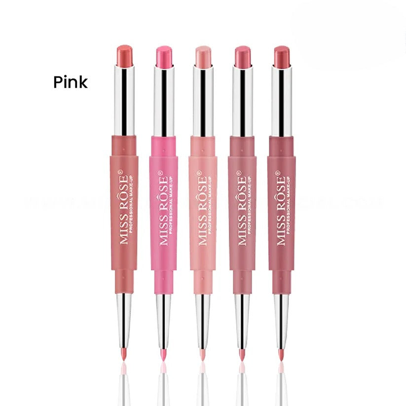 Miss Rose High Pigment 2 In 1 Lip Liner Lipstick - Pink Shades Miss Rose