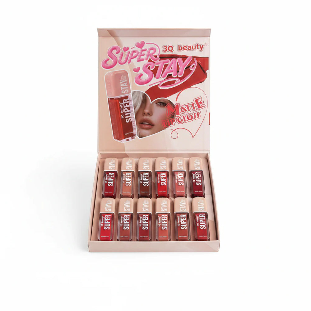 3Q Super Stay Matte Lipgloss Waterproof - 12 Pcs Set 3Q Beauty