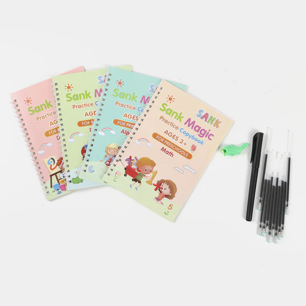 Sank Magic Practice Copybooks with Magic Pen - 10 Refills( Pack Of 4 ) Cosmia.pk