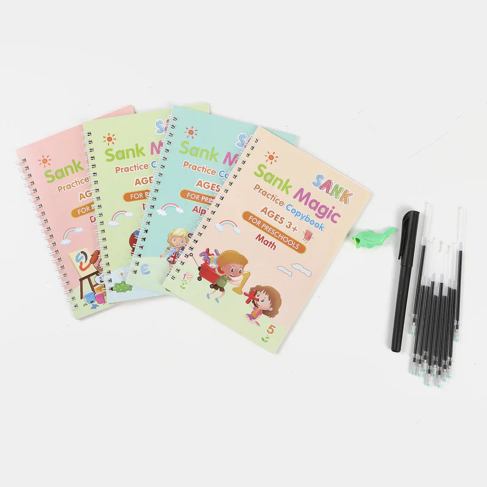 Sank Magic Practice Copybooks with Magic Pen - 10 Refills( Pack Of 4 ) Cosmia.pk