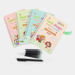 Sank Magic Practice Copybooks with Magic Pen - 10 Refills( Pack Of 4 ) Cosmia.pk