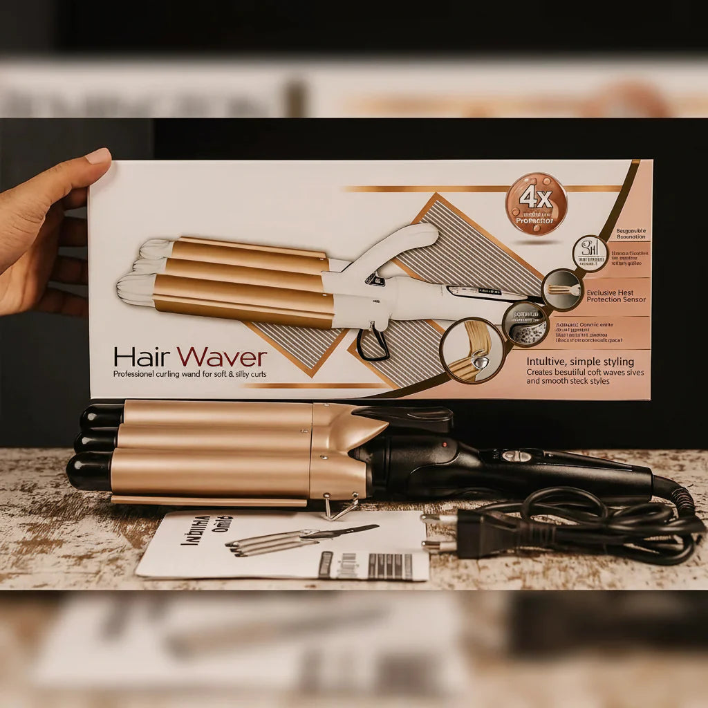 3 Rods Hair Waver – Professional Triple Barrel Styler Cosmia.pk