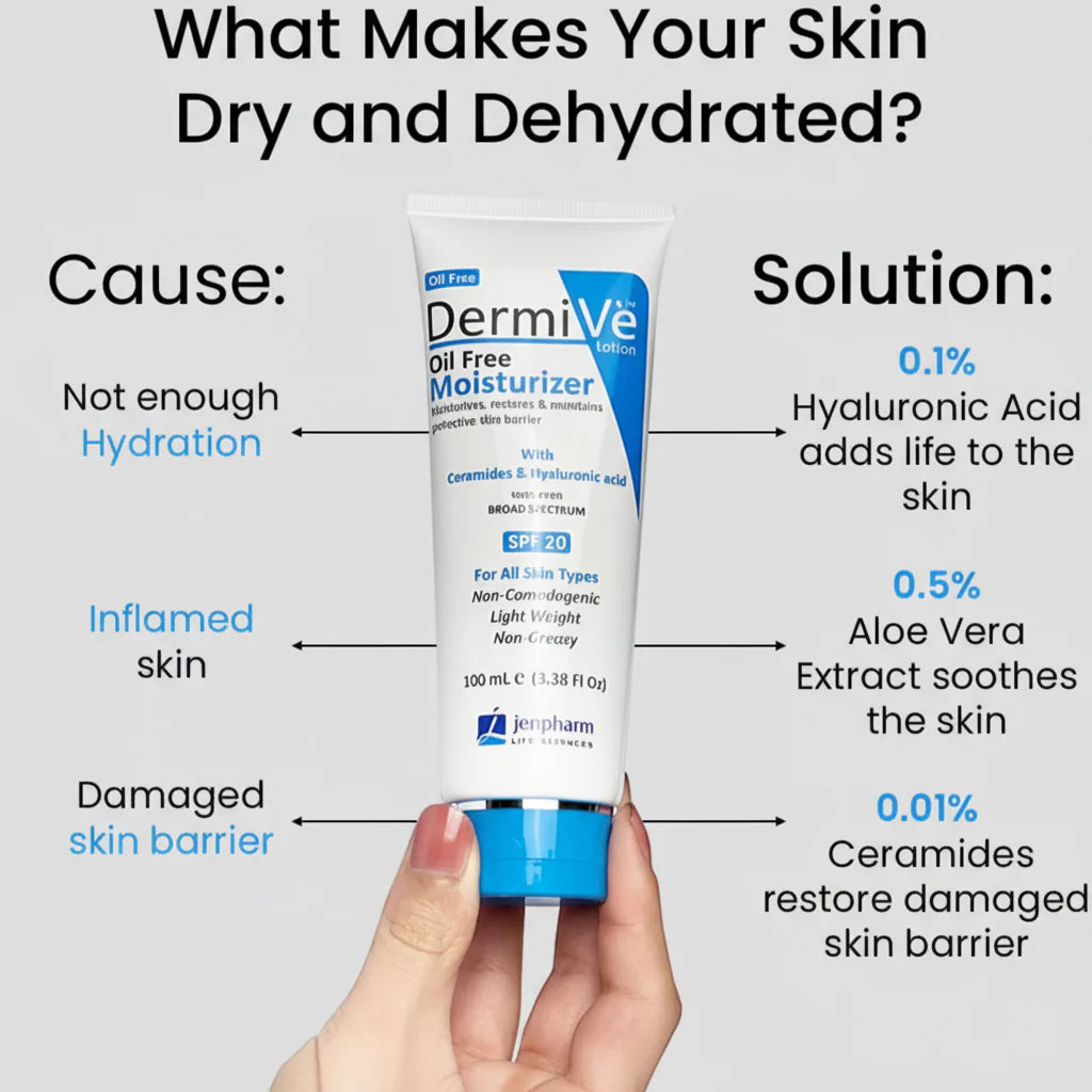 Jenpharm Dermive Oil Free Moisturizer Spf 20 - 100ml - Factory Jenpharm