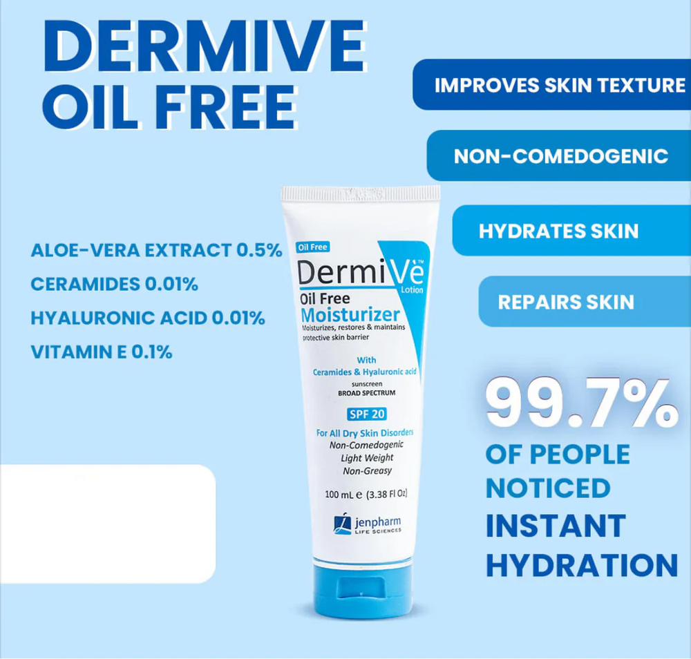 Jenpharm Dermive Oil Free Moisturizer Spf 20 - 100ml - Factory Jenpharm