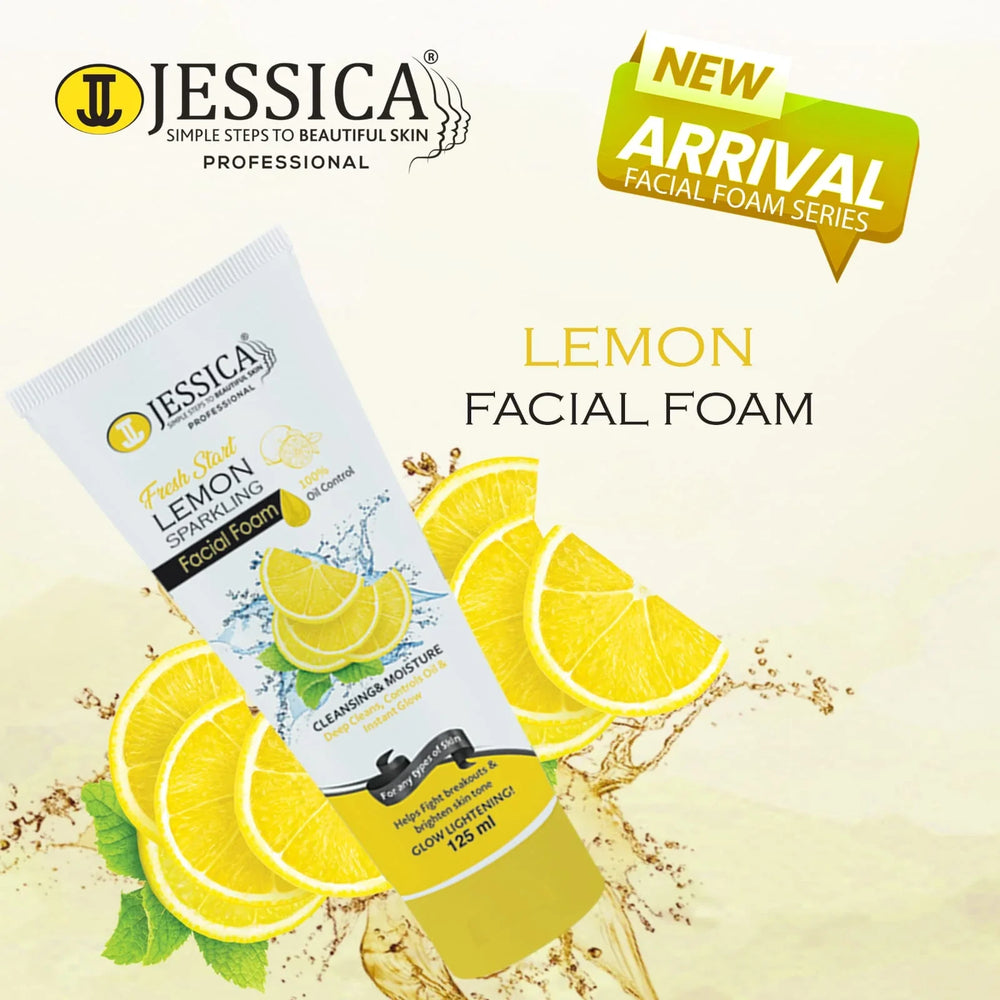 Jessica Lemon Sparkling Facial Foam Face Wash 125ml Jessica